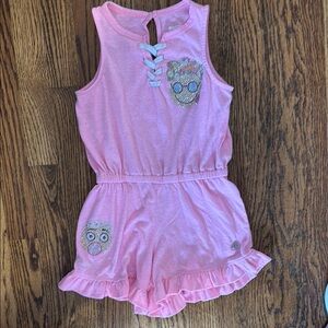 Butter Pink Kids Romper with Glitter Face